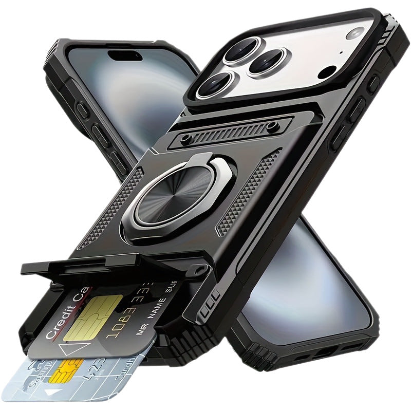MagSafe Wallet Armor Phone Case™ with 360° Ring Stand + Card Holder Protection
