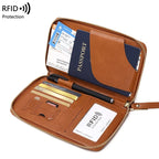 RFID Blocking Premium Leather Travel Wallet