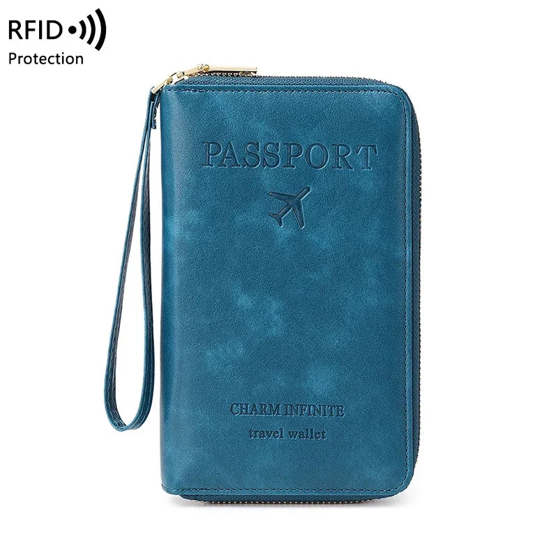 RFID Blocking Premium Leather Travel Wallet